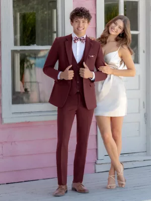 Burgundy Metro Suit
