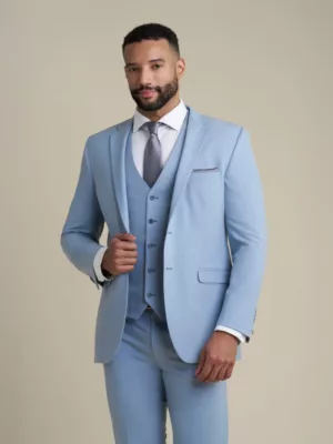 Light Blue Notch Lapel Suit