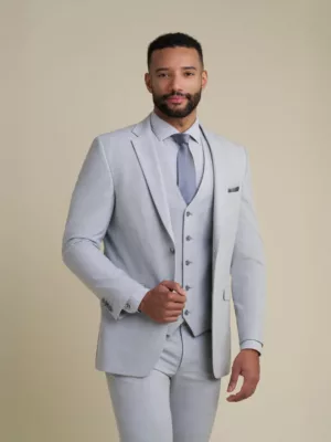 Light Grey Notch Lapel Suit